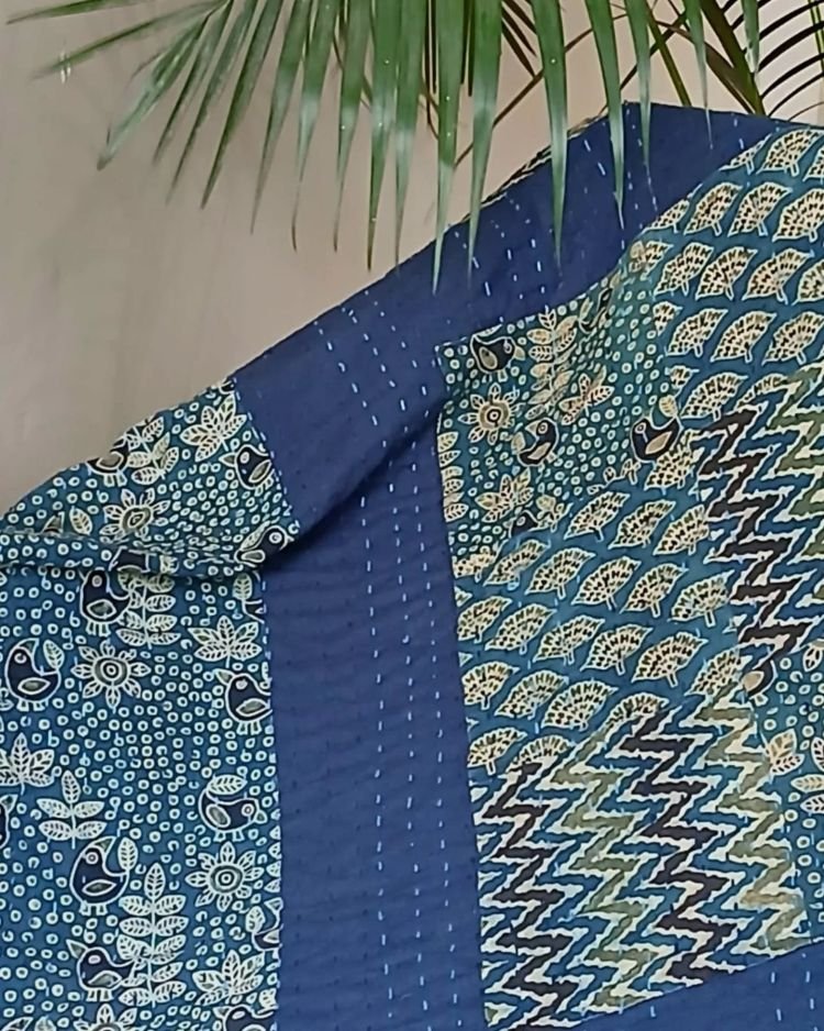 Patchwork Two-Layer Ajrakh Quilt (Godhri) – (APDG0023) - Image 2