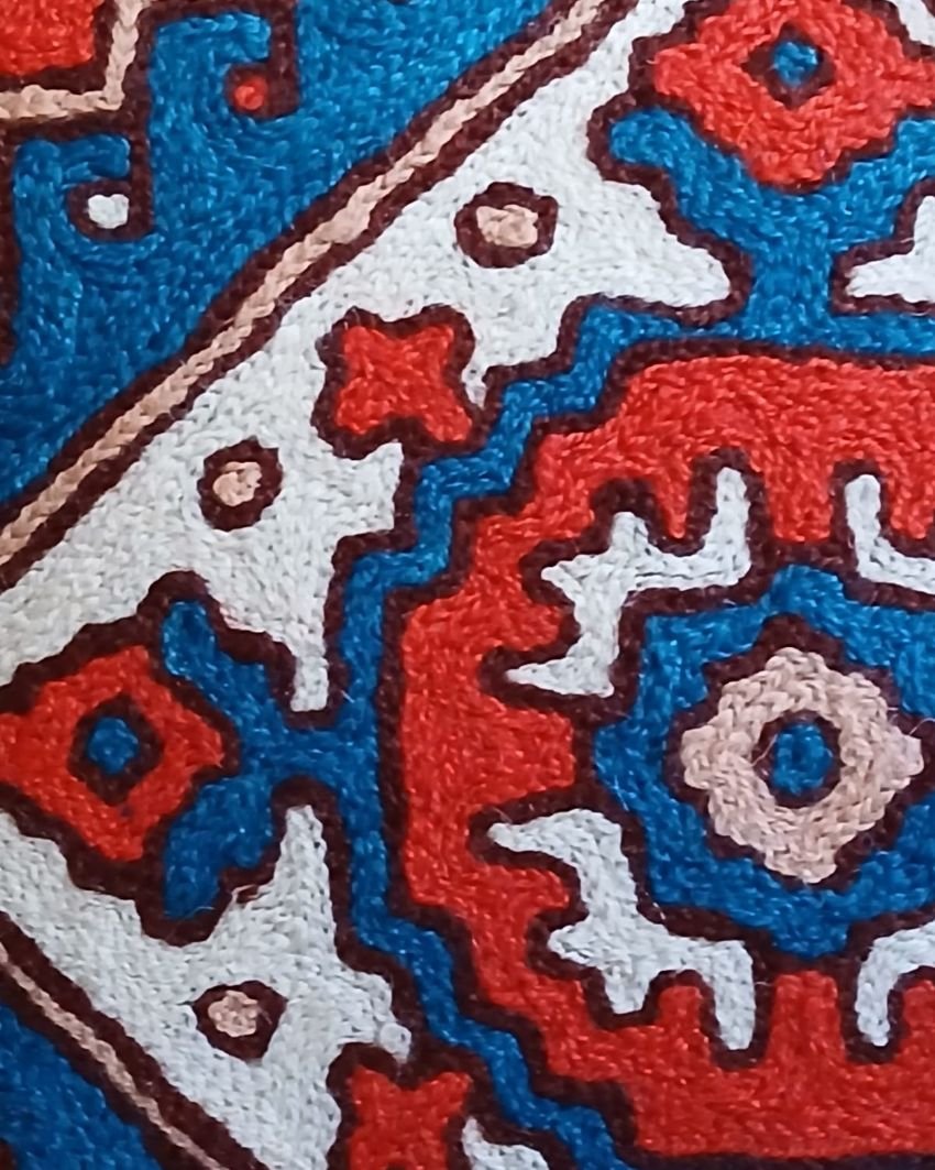 Crewel Embroidered Chainstitch Kilim Motif Cushion Covers – (CCMC0029) - Image 3