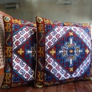 Crewel Embroidered Chainstitch Kilim Motif Cushion Covers – (CCMC0023)