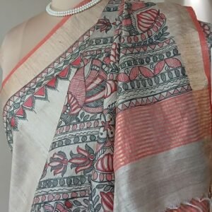 Madhubani on Tussar Silk – (MADT0041)