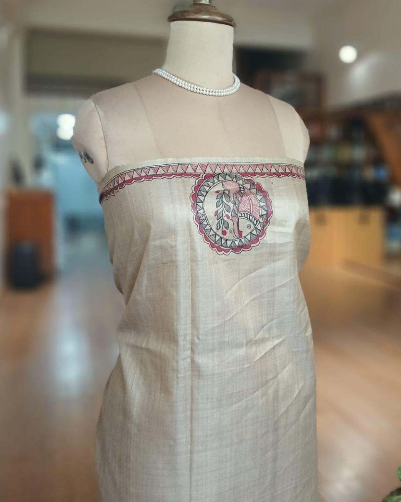 Madhubani on Tussar Silk – (MADT0043) - Image 10