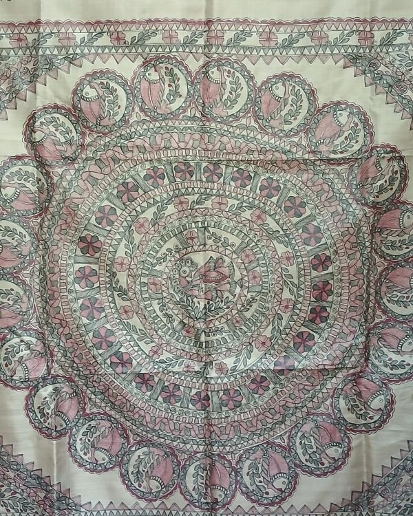 Madhubani on Tussar Silk – (MADT0043) - Image 12