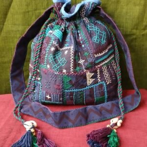 Patchwork Embroidered Drawstring Bag - (PEDB0028)