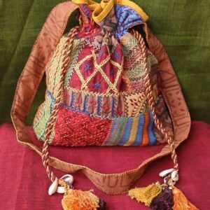 Patchwork Embroidered Drawstring Bag - (PEDB0030)