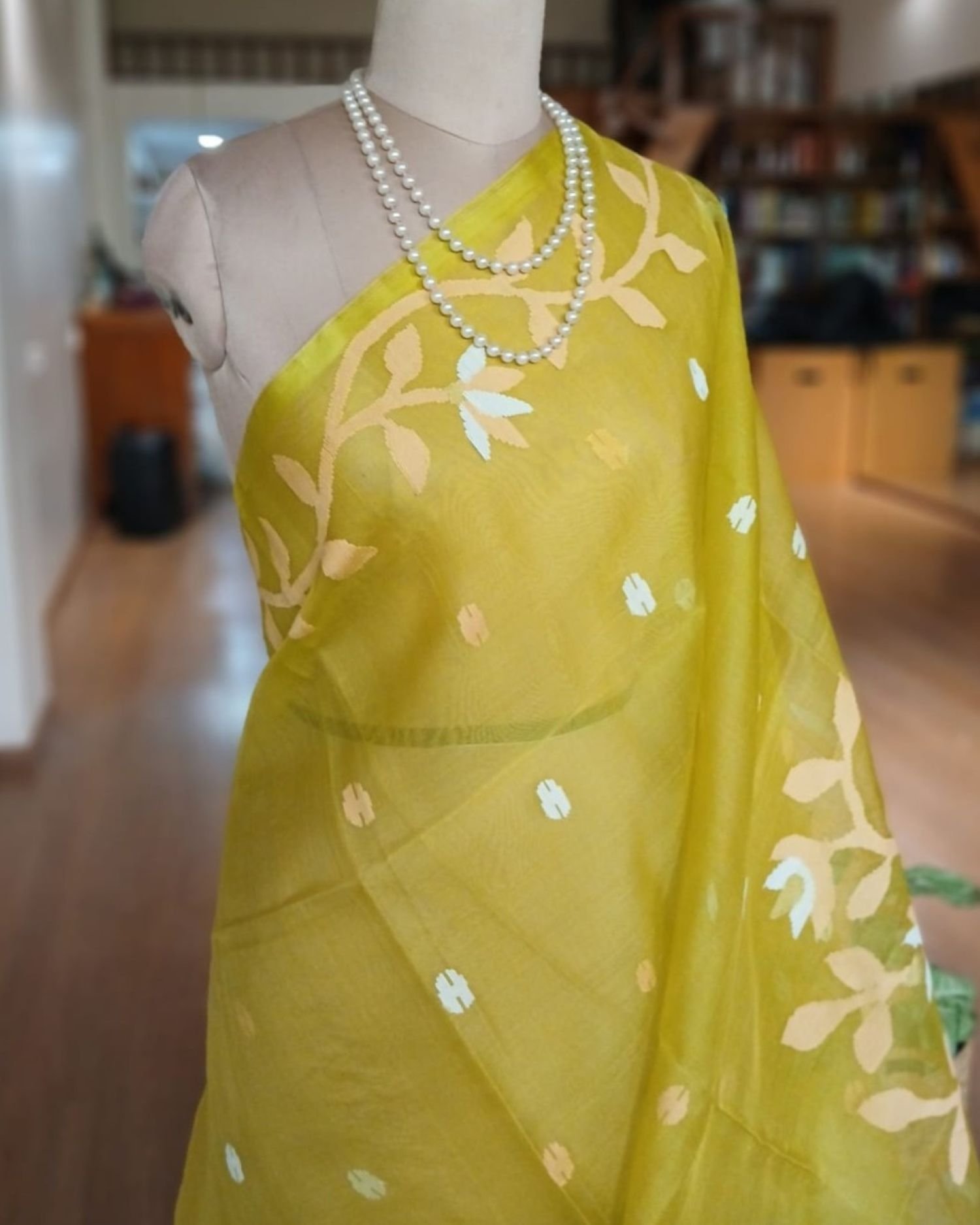 Handweave Jamdani Silk Saree – (SJMS1167) - Image 2