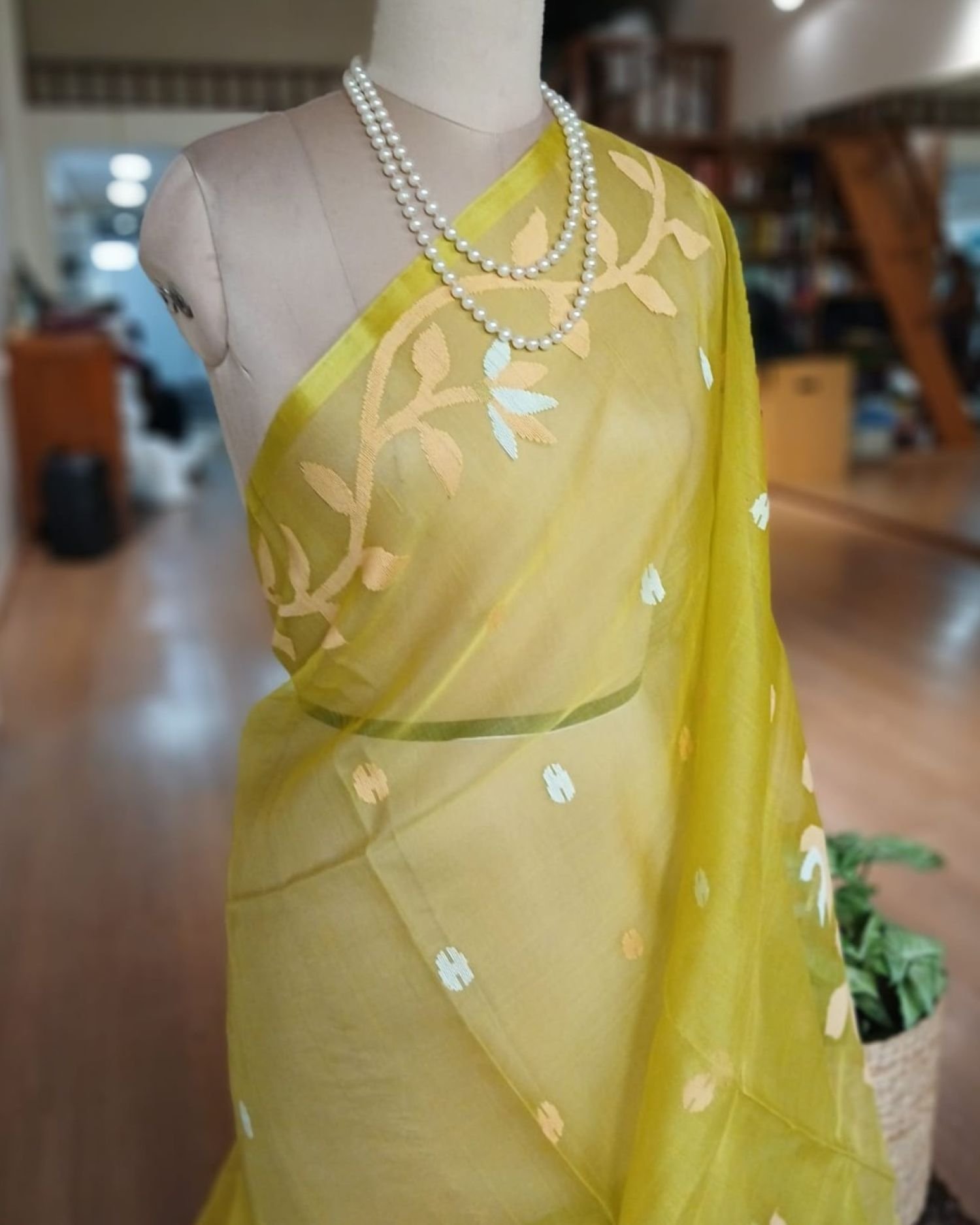 Handweave Jamdani Silk Saree – (SJMS1167) - Image 4