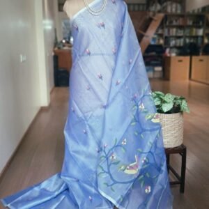 Handweave Jamdani Silk Saree with Bird Motifs – (SJMS1163)