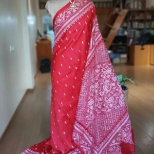 Santiniketan Kantha Saree in pure Bisnupuri Silk – (SNBK1085)