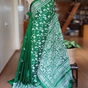 Santiniketan Kantha Saree in pure Bisnupuri Silk – (SNBK1087)