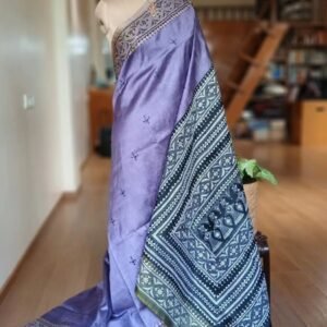 Santiniketan Kantha Saree in pure Bisnupuri Silk – (SNBK1088)