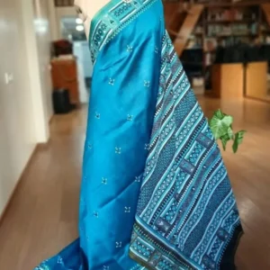 Santiniketan Kantha Saree in pure Bisnupuri Silk – (SNBK1082)