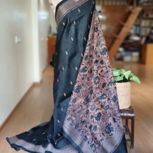 Santiniketan Kantha Saree in pure Bisnupuri Silk – (SNBK1092)