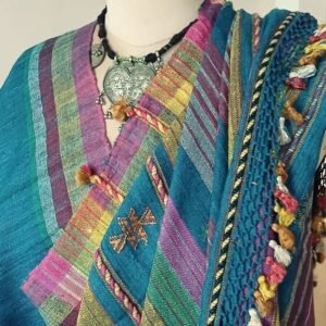 Bhujodi Handweave Saree in Peacock Blue-Green – (BHUJ1073)