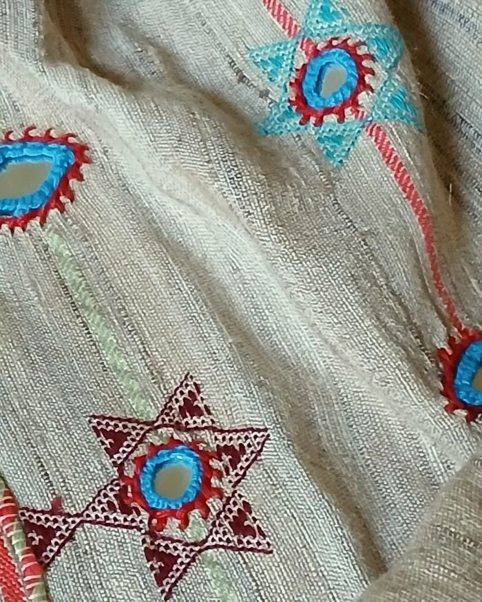 Bhujodi Handweave Saree in Pale Green. – (BHUJ1074) - Image 9