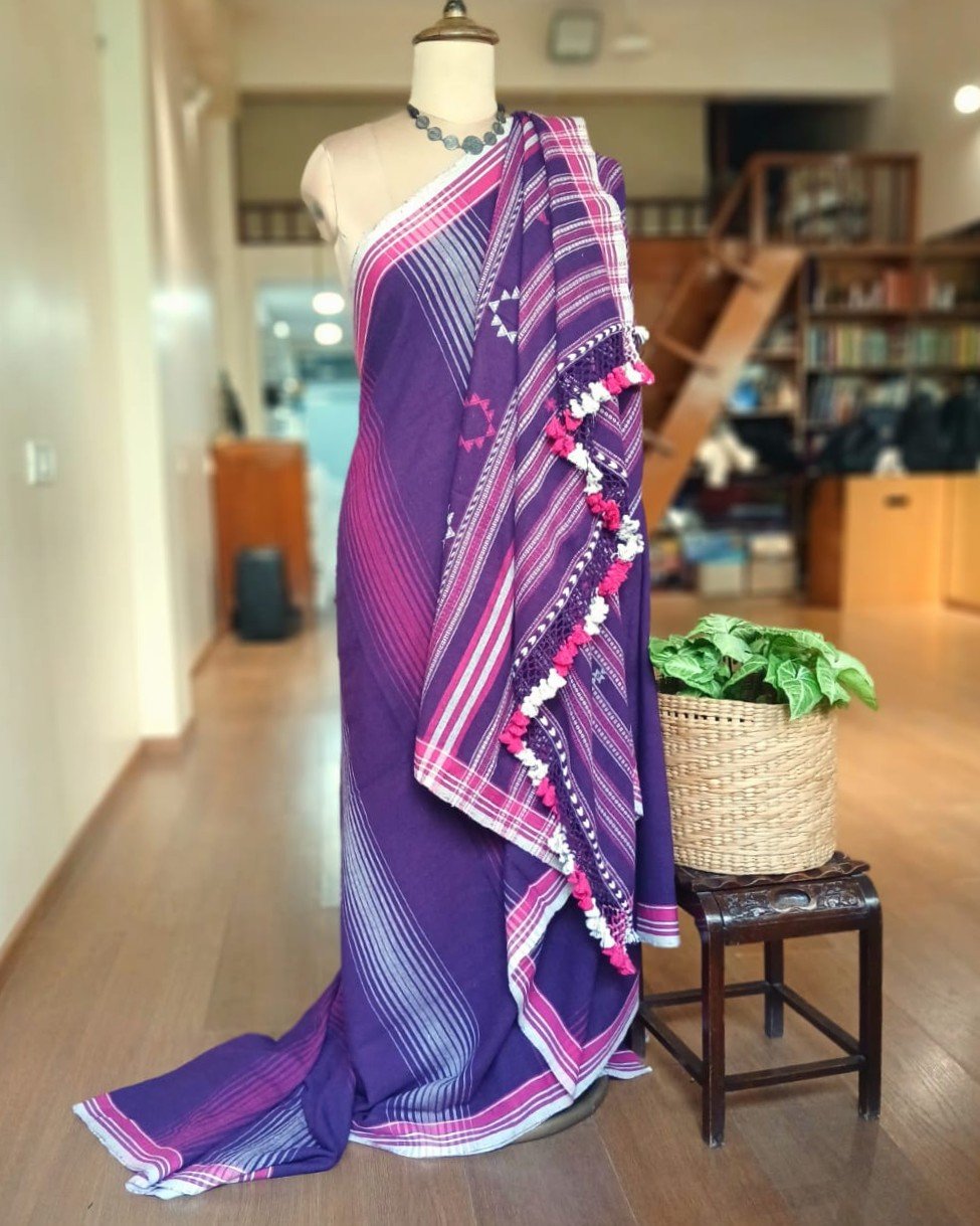 Bhujodi Saree Handwoven in Kala Cotton. – (BHUJ1078)