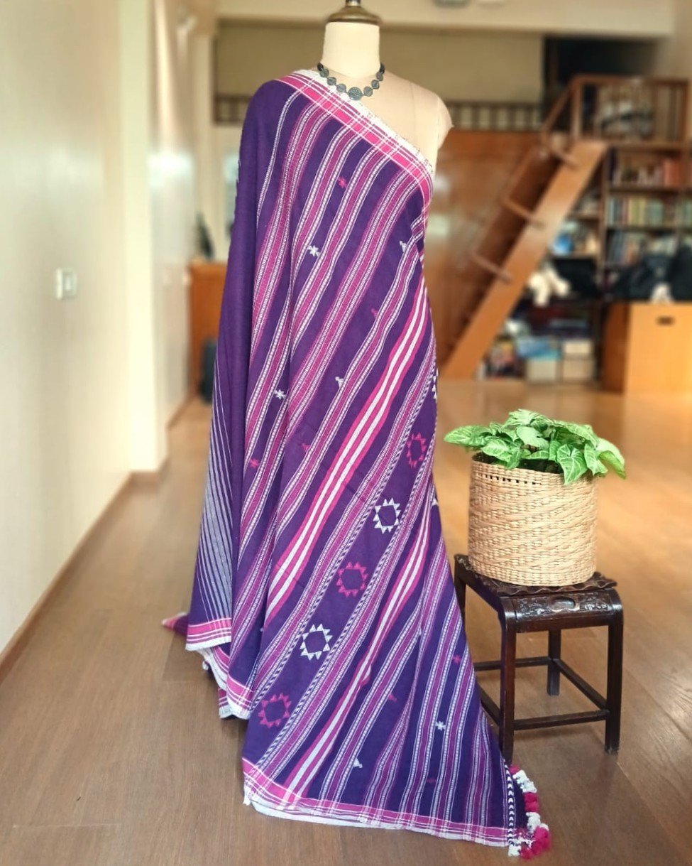 Bhujodi Saree Handwoven in Kala Cotton. – (BHUJ1078) - Image 7