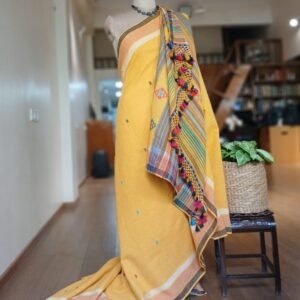 Bhujodi Saree Handwoven in Kala Cotton. – (BHUJ1079)