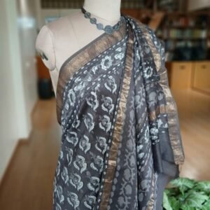 Hand Blockprint on Silk-Cotton from Bagru – (HBSC0003)