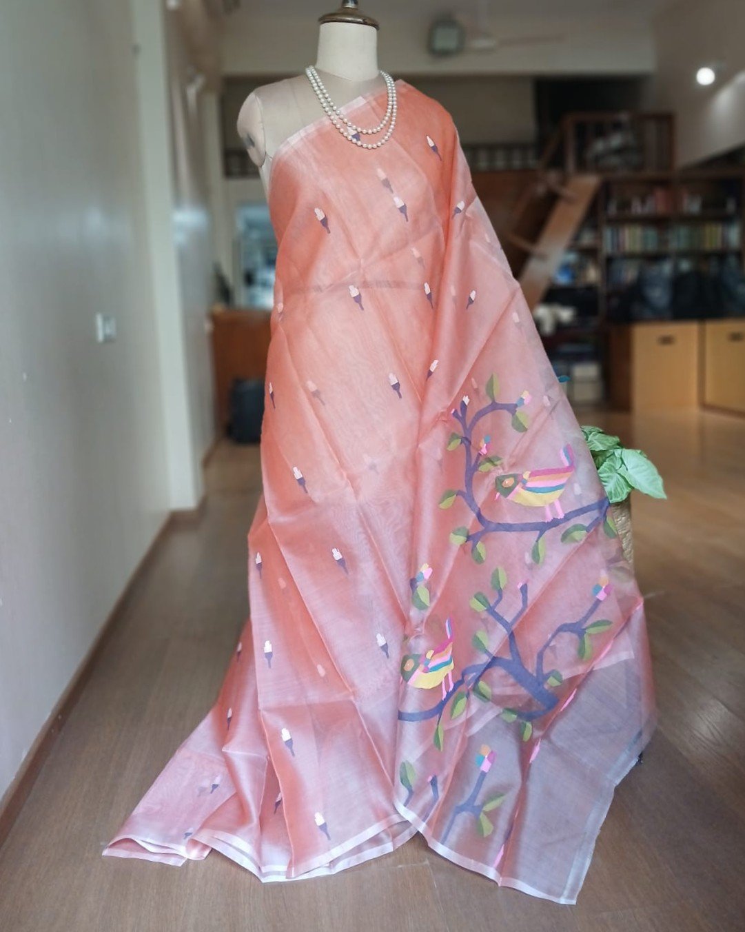 Handweave Jamdani Silk Saree – (SJMS1173)