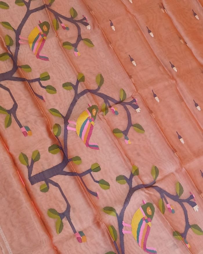 Handweave Jamdani Silk Saree – (SJMS1173) - Image 2