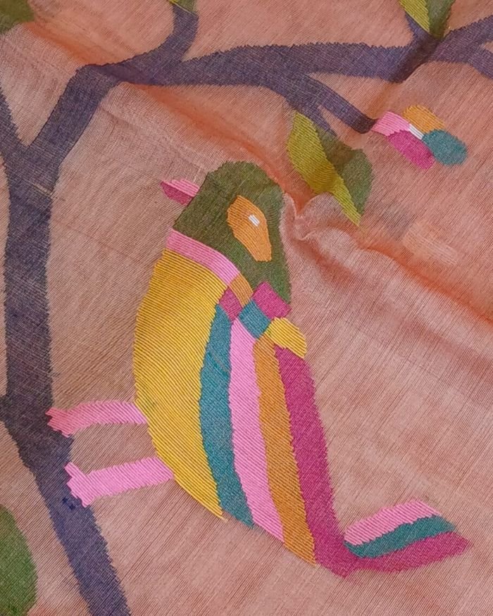 Handweave Jamdani Silk Saree – (SJMS1173) - Image 6