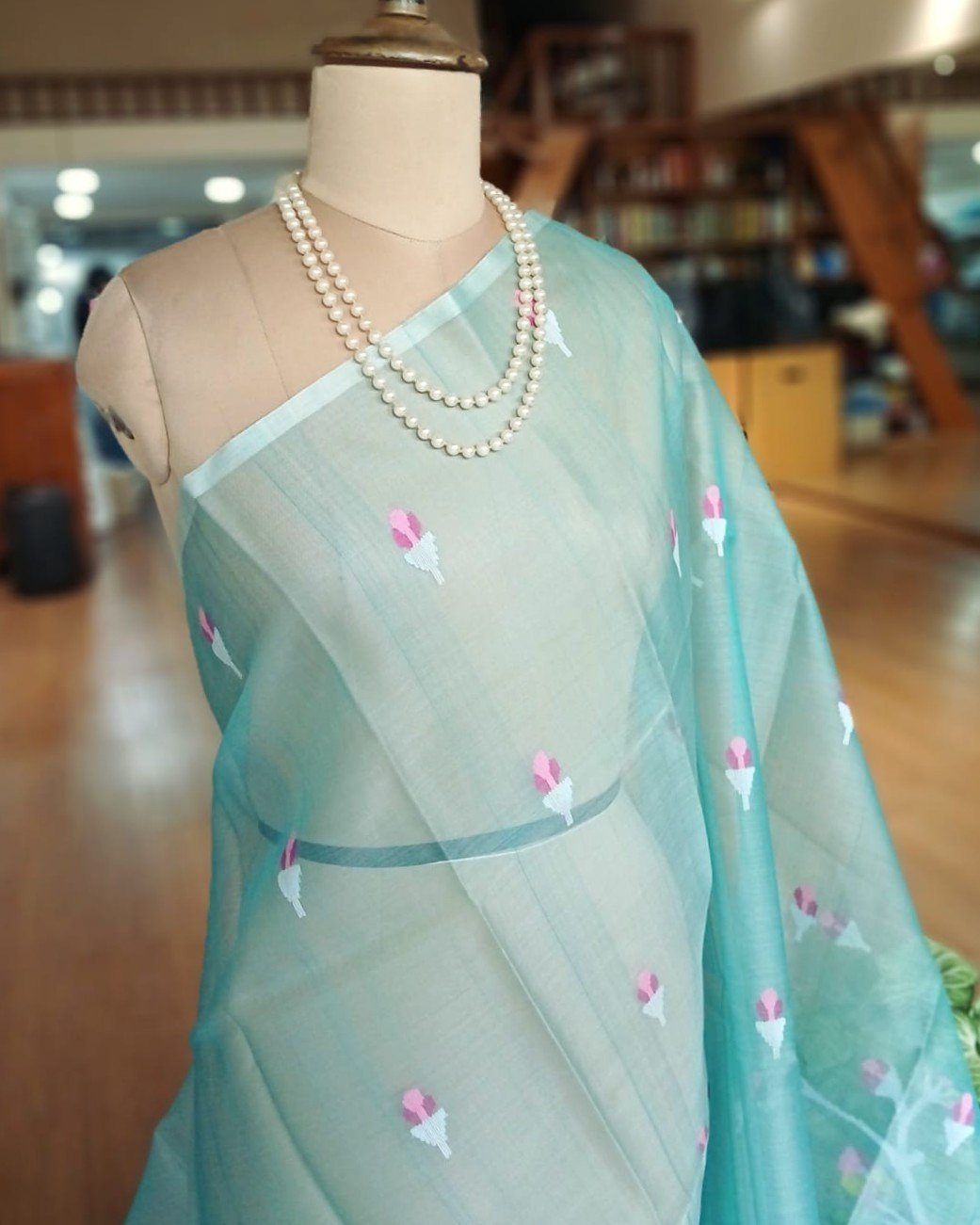 Handweave Jamdani Silk Saree – (SJMS1172) - Image 5