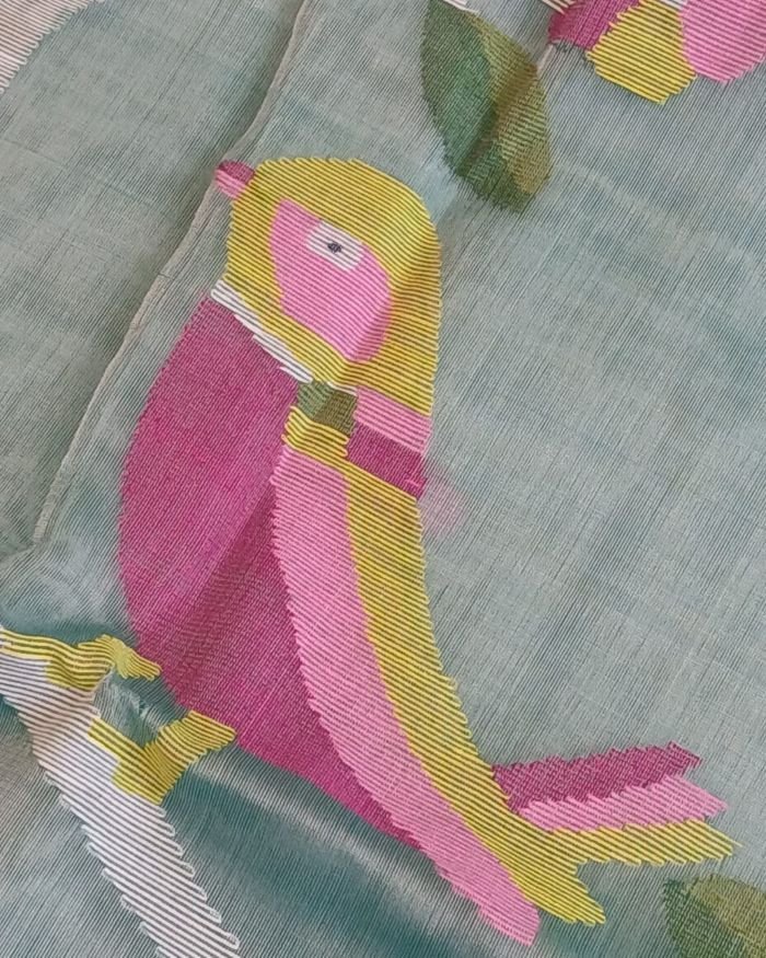 Handweave Jamdani Silk Saree – (SJMS1172) - Image 6