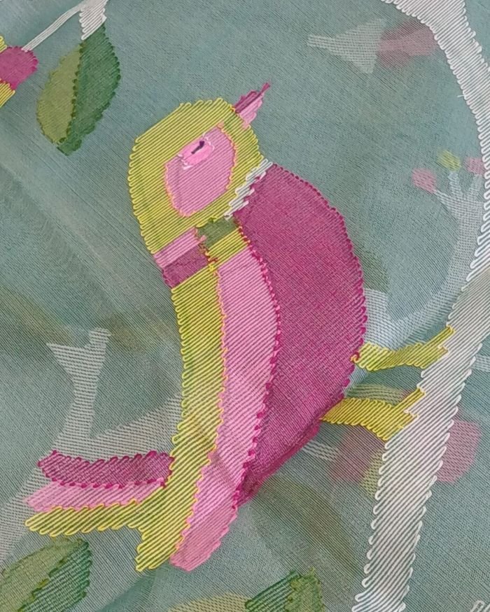 Handweave Jamdani Silk Saree – (SJMS1172) - Image 7