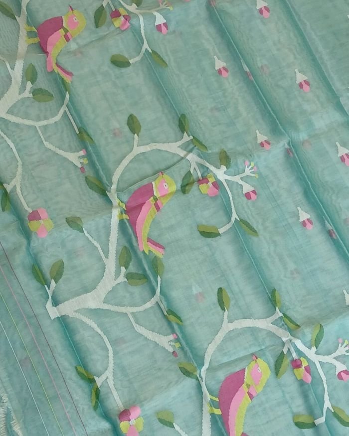 Handweave Jamdani Silk Saree – (SJMS1172) - Image 2