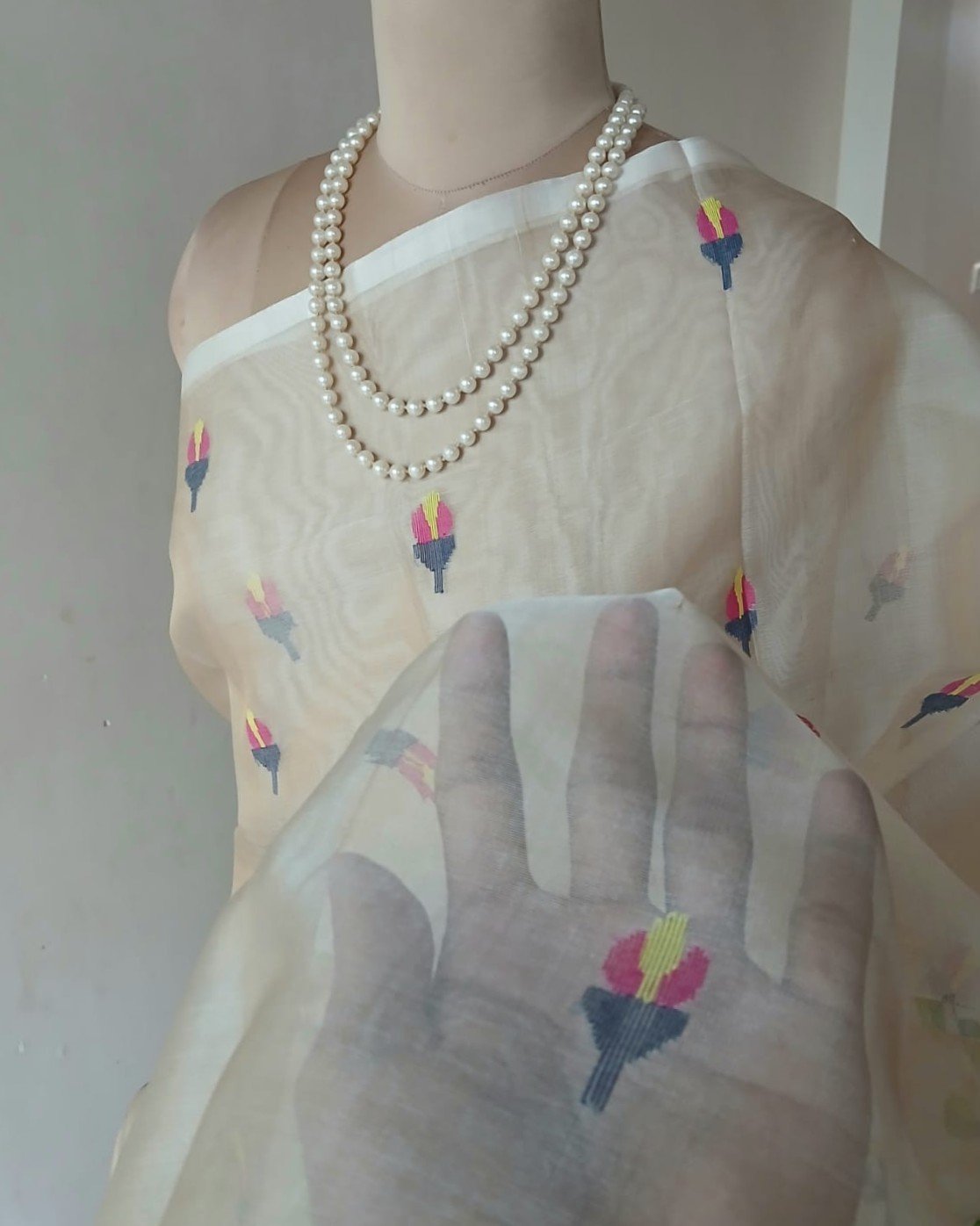 Handweave Jamdani Silk Saree – (SJMS1171) - Image 4