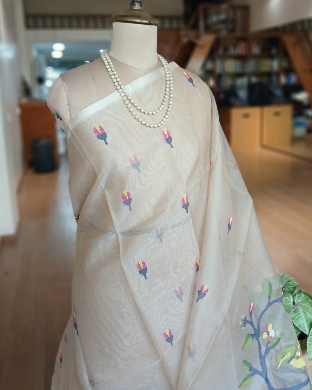 Handweave Jamdani Silk Saree – (SJMS1171) - Image 3