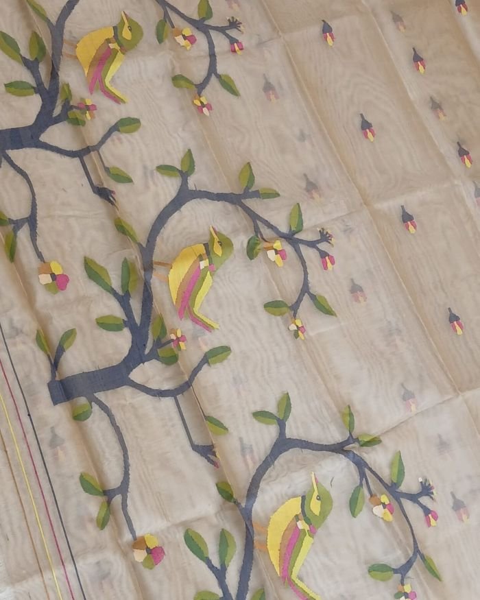 Handweave Jamdani Silk Saree – (SJMS1171) - Image 2