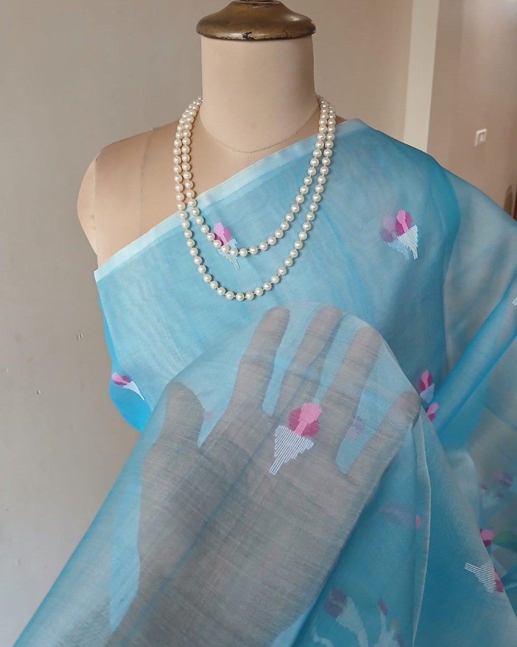 Handweave Jamdani Silk Saree – (SJMS1170) - Image 4