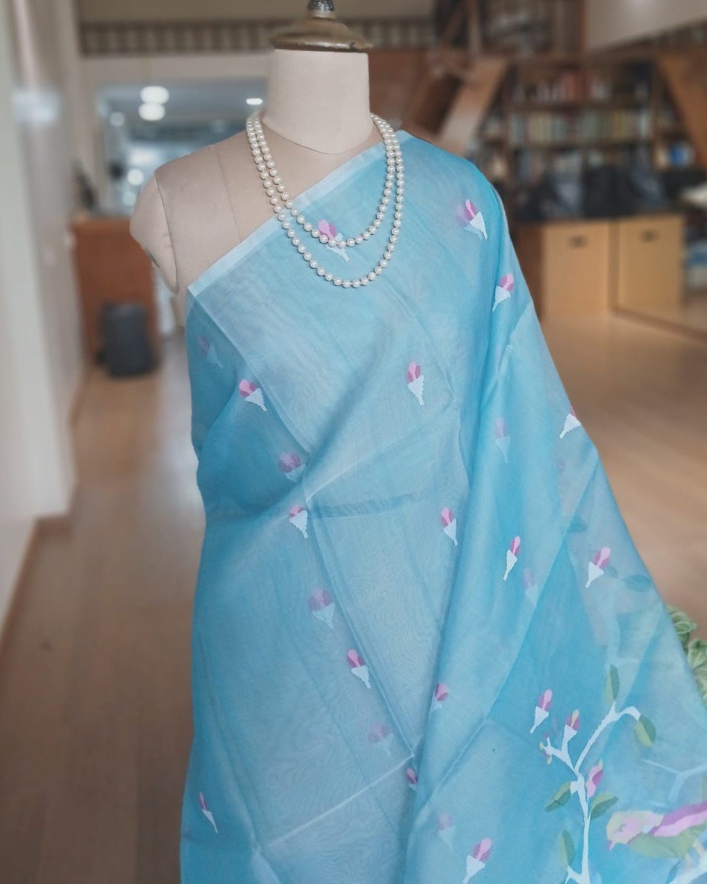 Handweave Jamdani Silk Saree – (SJMS1170) - Image 3
