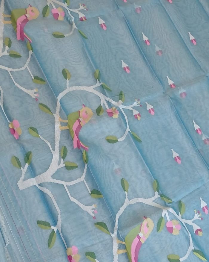 Handweave Jamdani Silk Saree – (SJMS1170) - Image 2