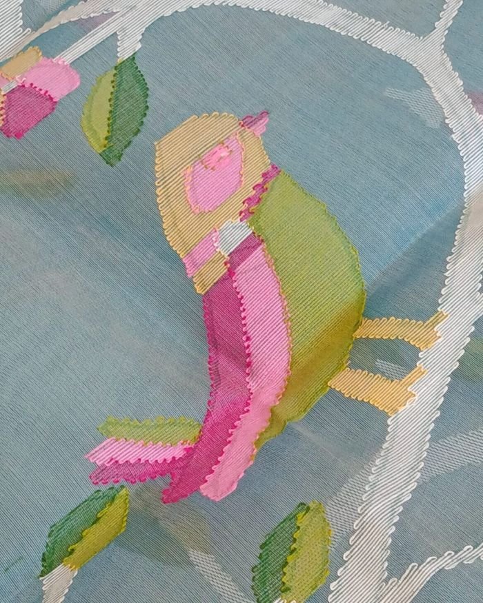 Handweave Jamdani Silk Saree – (SJMS1170) - Image 7
