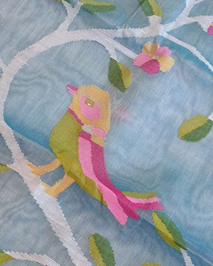 Handweave Jamdani Silk Saree – (SJMS1170) - Image 6