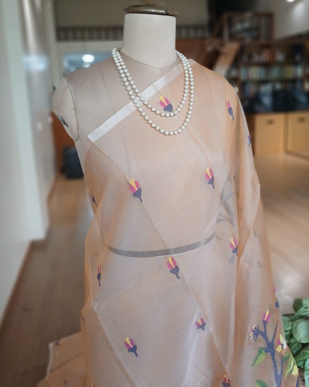 Handweave Jamdani Silk Saree – (SJMS1169) - Image 5