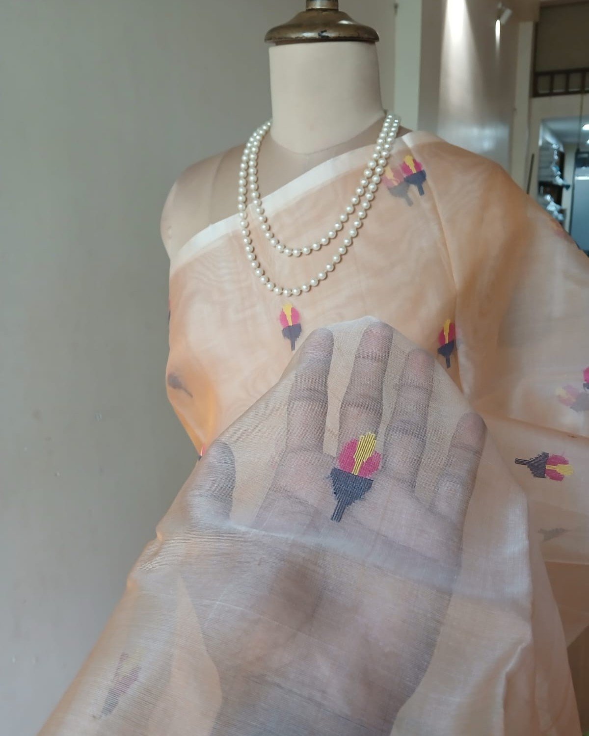 Handweave Jamdani Silk Saree – (SJMS1169) - Image 4
