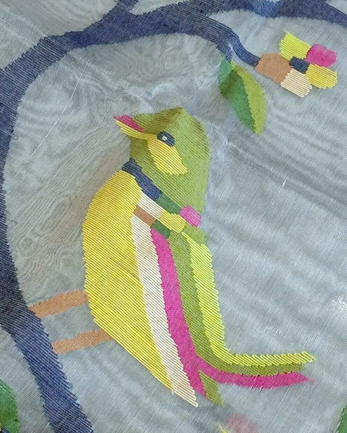 Handweave Jamdani Silk Saree – (SJMS1168) - Image 6