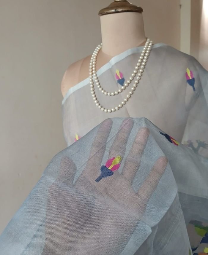 Handweave Jamdani Silk Saree – (SJMS1168) - Image 4