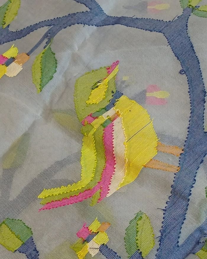 Handweave Jamdani Silk Saree – (SJMS1168) - Image 7