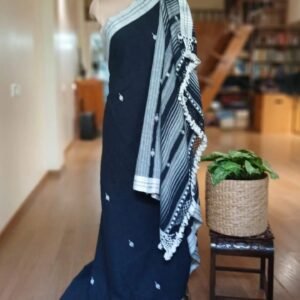 Bhujodi Saree Handwoven in Kala Cotton – (BHUJ1094)