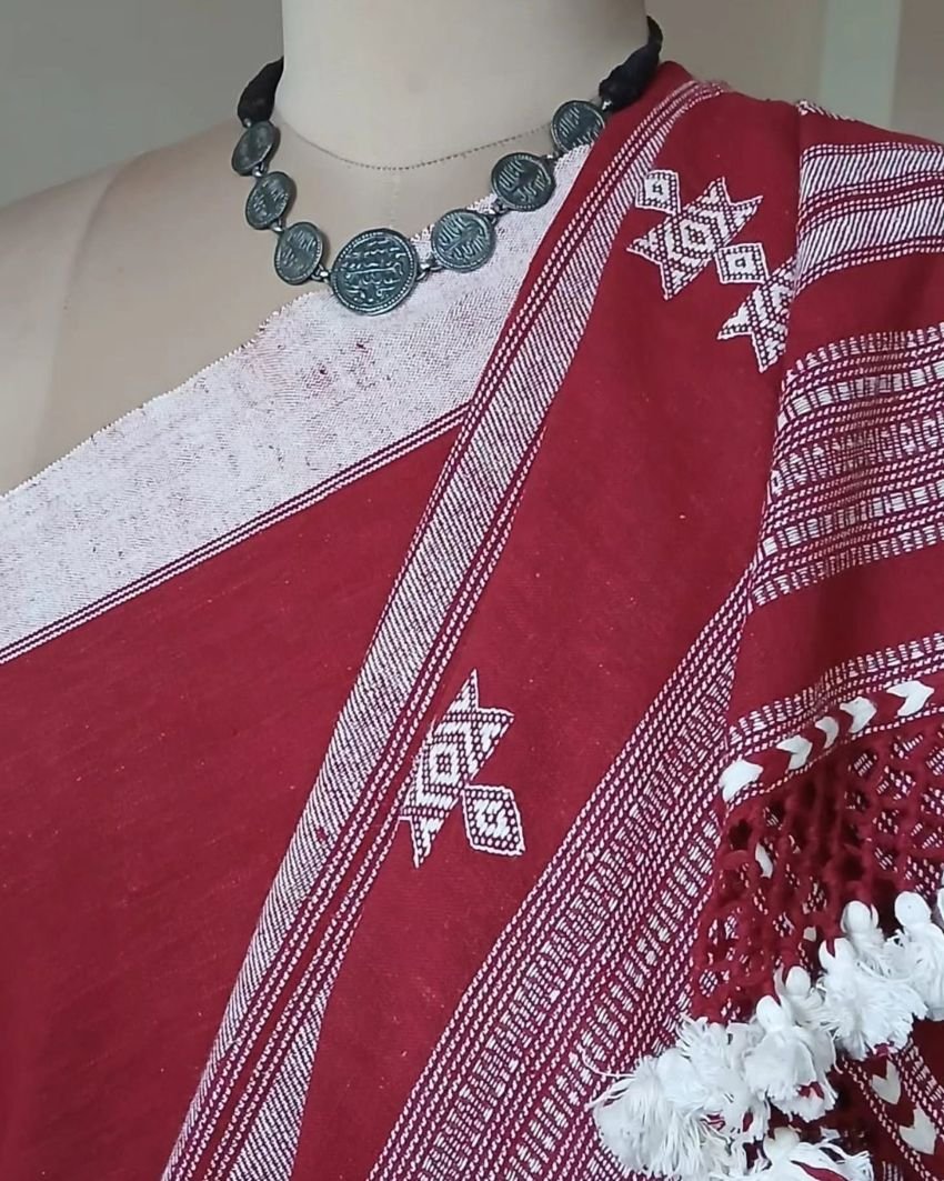 Bhujodi Saree Handwoven in Kala Cotton – (BHUJ1098) - Image 2