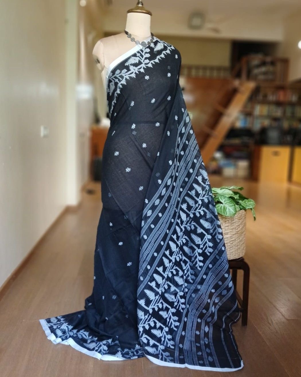 Soft Cotton Jamdani Handweave from Phulia – (JCHS0024) - Image 2