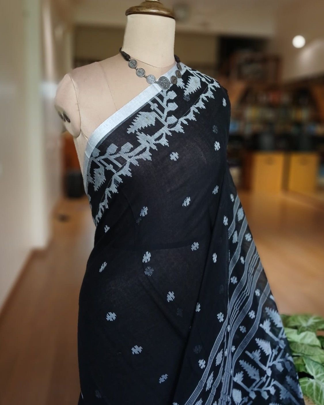 Soft Cotton Jamdani Handweave from Phulia – (JCHS0024) - Image 3