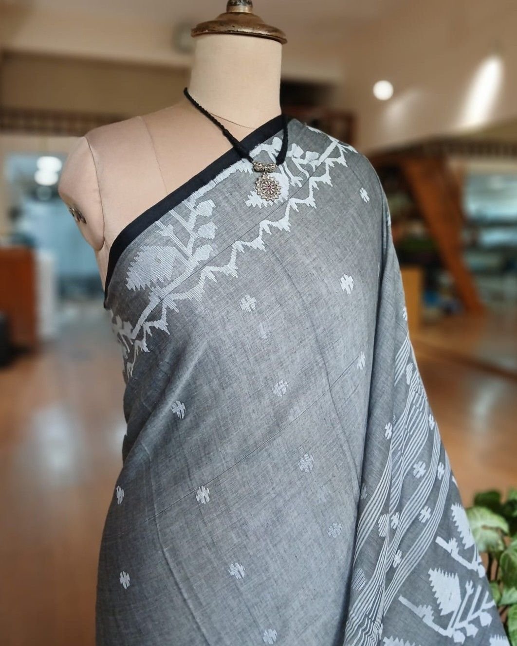 Soft Cotton Jamdani Handweave from Phulia – (JCHS0014) - Image 3
