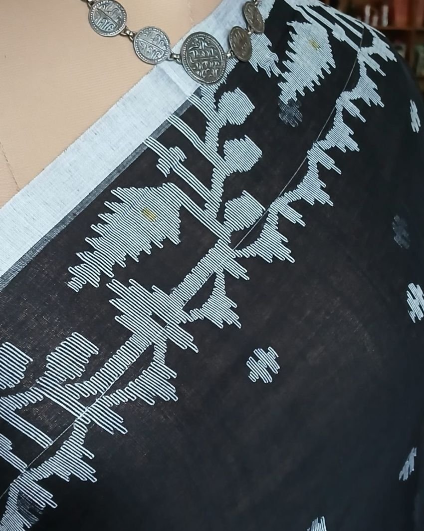 Soft Cotton Jamdani Handweave from Phulia – (JCHS0024) - Image 4