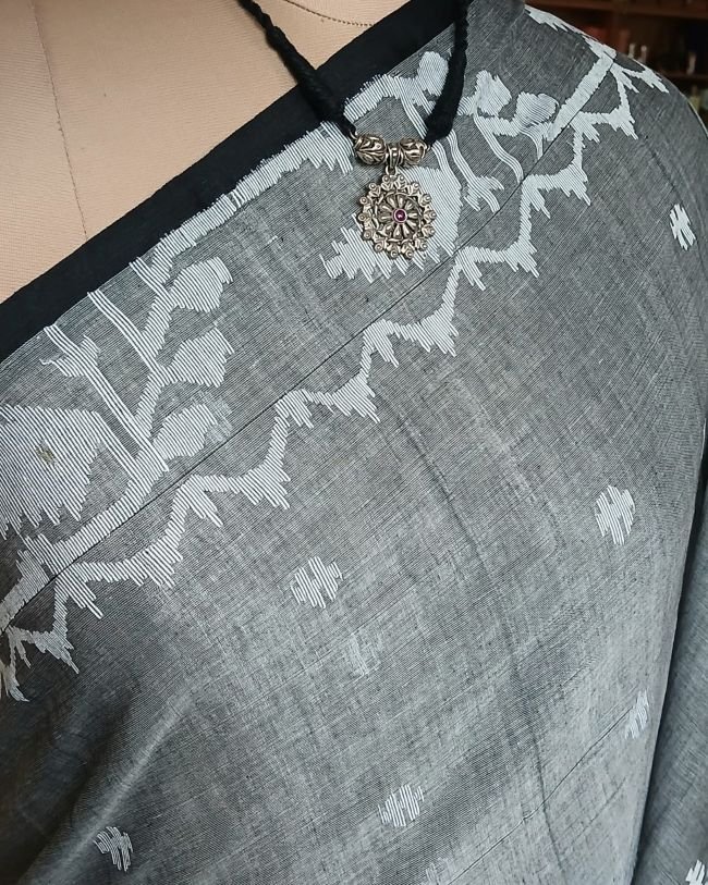 Soft Cotton Jamdani Handweave from Phulia – (JCHS0014) - Image 4