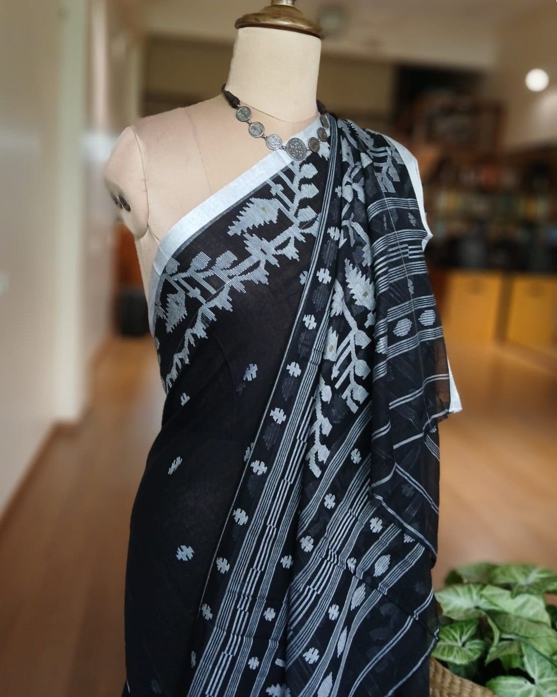 Soft Cotton Jamdani Handweave from Phulia – (JCHS0024) - Image 6